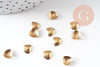Breloque coquillage laiton brut 10mm, pendentif pendentif bijou laiton brut sans nickel x50 (4.5gr) G0373