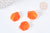 Breloque coquillage orange acrylique effet caoutchouc 20 mm, perles plastique, x5 (G7277)