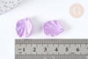 Breloque coquillage violet pastel acrylique effet caoutchouc 20 mm, perles plastique, x5 (G7300)