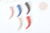 Breloque corne zamac doré émail coloré 28mm, x1 G8089
