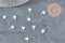 Dije estrella acero inoxidable 304 plateado 10mm, x5 (G11172)
