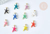 Breloque étoile de mer émail multicolore 17mm, x5 (G7420)