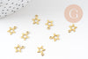 Breloque étoile laiton brut , fournitures créatives, pendentif sans nickel, pendentif geometrique,9mm, X50 G1662