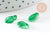Breloque feuille verre vert 12mm, x20 (G10876)