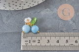 Breloque fruit cerise jade naturel teinté métal doré 19mm, x1 (G11378)-Breloques et pendentifs-Gingerlily Perles