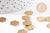 Breloque hexagone laiton brut 11mm, x10 (G10259)