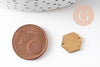 Breloque hexagone laiton brut 2 trous 12mm, pendentif géométrique sans nickel x10 (G1249)