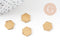 Breloque hexagone laiton brut 2 trous 12mm, pendentif géométrique sans nickel x10 (G1249)
