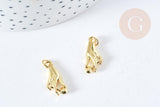Breloque main zamac doré 18k 18.5mm,sans nickel, pendentif chance, x1 (G8789)