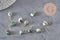Dije nugget ágata natural verde acero inoxidable 304 dorado 14mm,x1 VÁLIDO