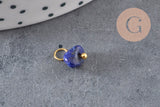 Breloque nuggets pierre naturelle zamac doré 7-11mm, x1 (G8035)