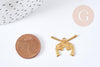 Breloque pistolets laiton brut 21mm, création bijoux cowboy farwest x2 (G8199)