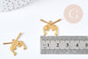Breloque pistolets laiton brut 21mm, création bijoux cowboy farwest x2 (G8199)