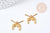 Breloque pistolets laiton brut 21mm, création bijoux cowboy farwest x2 (G8199)