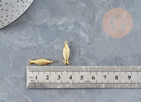 Breloque poisson acier 304 inoxydable doré 14k 21mm, x1 (G1529)