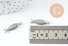 Breloque poisson acier 304 inoxydable platine 21mm, x1 (G9536)