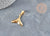 Breloque queue poisson acier 304 inoxydable doré 18k 26mm, x1 (G5640)