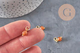 Breloque ronde Jade teinté acier 304 inoxydable doré 10.5mm, x1 (G11366)-Breloques et pendentifs-Gingerlily Perles