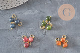 Breloque ronde Jade teinté acier 304 inoxydable doré 10.5mm, x1 (G11366)-Breloques et pendentifs-Gingerlily Perles
