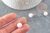 Breloque ronde Jade teinté imitation morganite doré 18mm, x1 (G9353)