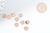 Breloque ronde cuivre or rose 16K 5mm,pendentif doré pour création bijoux DIY, x4 G8926
