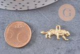 Breloque tigre zamac doré 18k 16mm x2 (G5661)