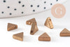 Breloque triangle 1 trou laiton brut , pendentif sans nickel, pendentif géométrique,7mm, x10 (G1347)