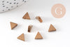 Perle triangle 1 trou laiton brut 7mm, x10 (G1347)