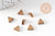 Breloque triangle 1 trou laiton brut , pendentif sans nickel, pendentif géométrique,7mm, x10 (G1347)