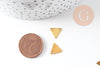 Breloque triangle 1 trou laiton brut pendentif sans nickel, pendentif géométrique,9mm, x50 (8.8gr) (G2481)