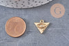 Breloque triangle oeil protecteur zamac doré 18k cristal zircon 9mm,sans nickel, pendentif chance, x1 G6007