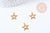 Breloques Etoiles ajourées laiton brut 11mm, fabrication de bijoux laiton brut x5 G8205