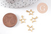Breloques Etoiles ajourées laiton brut 12mm, x5 (G10145)