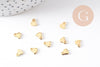 Breloques coeur stylisé acier 201 inoxydable doré 6mm,x10 (G10515)