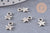 Breloques étoiles argentées , pendentif salace argenté 10mm, x50 (14gr) (G0059)