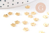 Breloques fleurs acier 201 inoxydable doré 6mm, x10 (G10506)