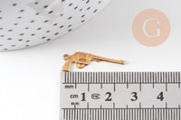 Breloques revolver Laiton doré, x 2 G6910