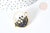 Broche Chat double émail blanc et noir zamac doré 35x23mm, x1 (G8132)