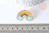 Broche arc-en-ciel zamac doré 23x33mm, x1 (G7846)