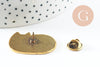 Broche chat gravée acier 304 inoxydable doré 34mm, x1 (G9786)