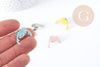 Broche crabe laiton doré ou argenté émail coloré, x1 (G8900)