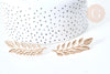 Broche feuille laurier zamac doré, x1 (G7849)