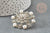 Broche flocon de neige zamac zircons 45mm, x1 (G9774)