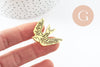 Broche hirondelle acier 304 inoxydable doré 33mm, x1 (G9784)