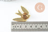 Broche hirondelle acier 304 inoxydable doré 33mm, x1 (G9784)