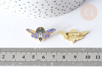 Broche insecte zamac doré 15x30mm, x1 (G7845)