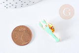 Broche langouste homard laiton doré émail coloré 24mm, x1 (G8509)