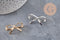 Broche noeud zamac doré ou argenté 35mm, x1 (G11089)
