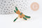 Broche pin's Libellule insecte ailé doré émaillé 40x32mm, x1 (G5551)