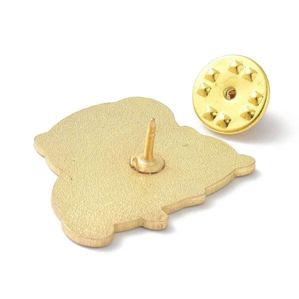 Broche pins chat gris, blanc &june Yang mystique doré émail noir,broche dorée, décoration veste, 30x24.5mm,x1 G6322